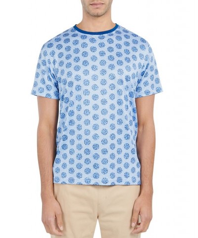 Men's Floral Dot T-Shirt Blue $24.26 Shirts