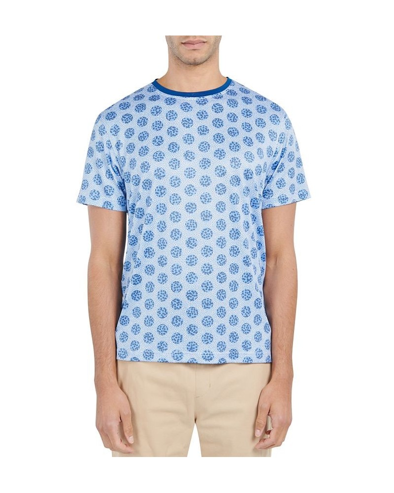 Men's Floral Dot T-Shirt Blue $24.26 Shirts