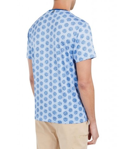 Men's Floral Dot T-Shirt Blue $24.26 Shirts