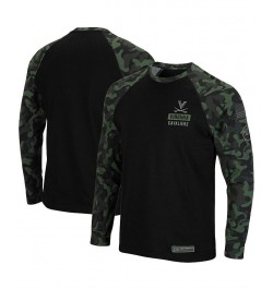 Men's Black Virginia Cavaliers OHT Military-Inspired Appreciation Camo Raglan Long Sleeve T-shirt $19.20 T-Shirts