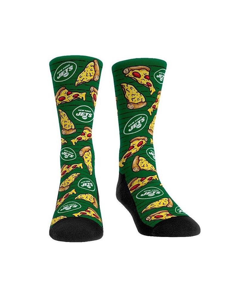 Men's Rock Em Socks New York Jets Localized Food Pizza Crew Socks $12.50 Socks