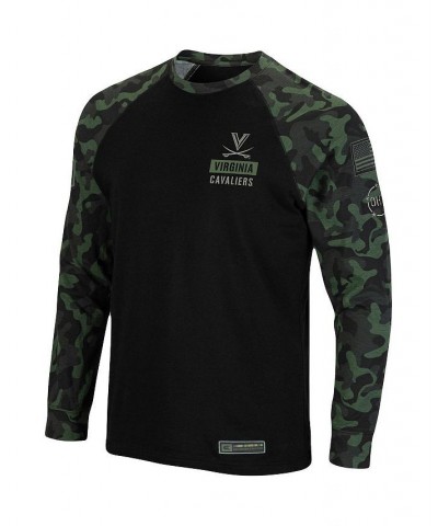 Men's Black Virginia Cavaliers OHT Military-Inspired Appreciation Camo Raglan Long Sleeve T-shirt $19.20 T-Shirts