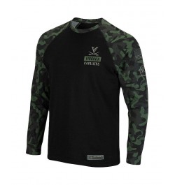 Men's Black Virginia Cavaliers OHT Military-Inspired Appreciation Camo Raglan Long Sleeve T-shirt $19.20 T-Shirts