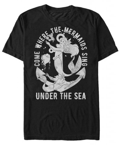 Disney Men's The Little Mermaid Hip Short Sleeve T-Shirt Black $16.10 T-Shirts