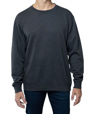 Men's Crewneck Burnout Fleece Knit Sweatshirt Black $14.57 Sweatshirt