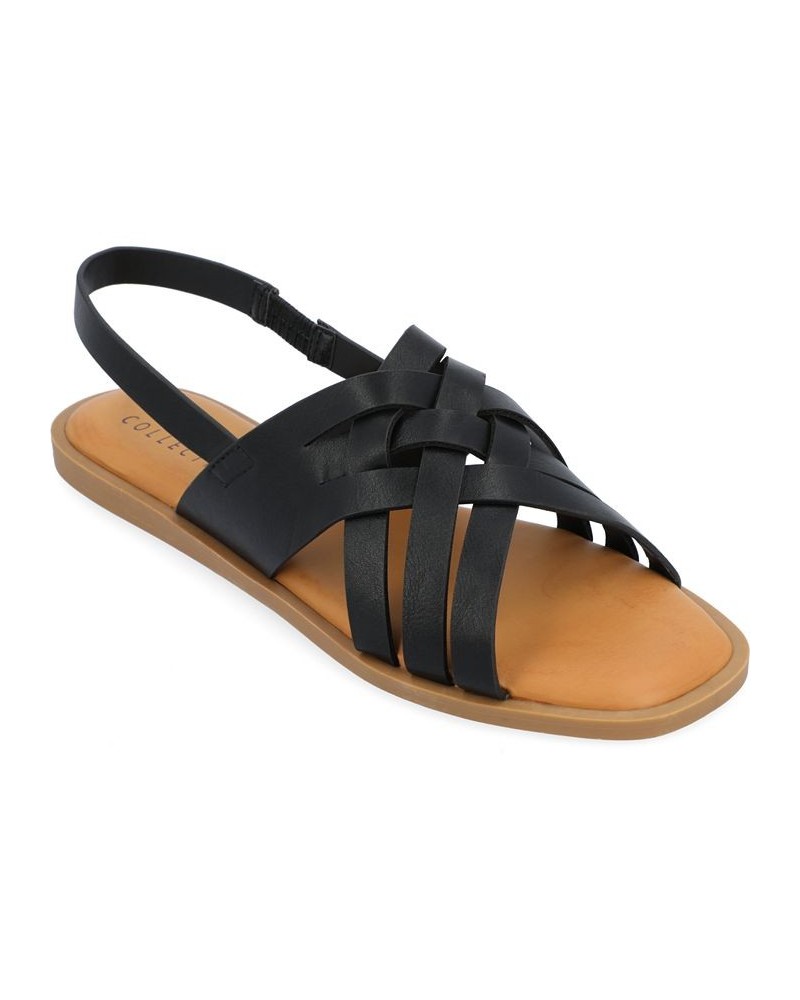 Women's Merrin Woven Sandals Black $33.00 Shoes