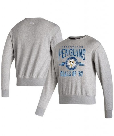 Men's Heathered Gray Pittsburgh Penguins Vintage-Like Pullover Sweatshirt $35.20 Sweatshirt