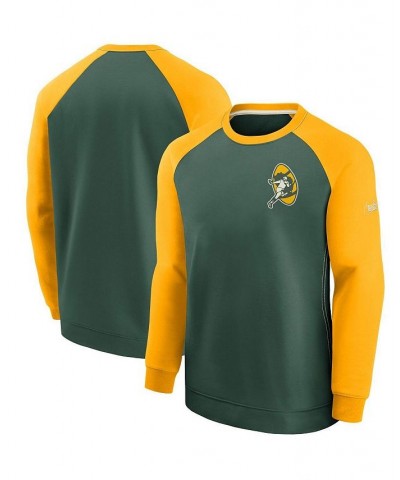 Men's Green and Gold Green Bay Packers Historic Raglan Crew Performance Sweater $32.23 Sweaters