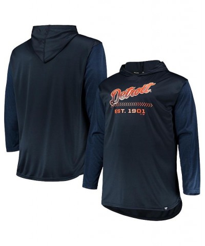 Men's Navy, Heathered Navy Detroit Tigers Big and Tall Wordmark Club Pullover Hoodie $39.00 Sweatshirt