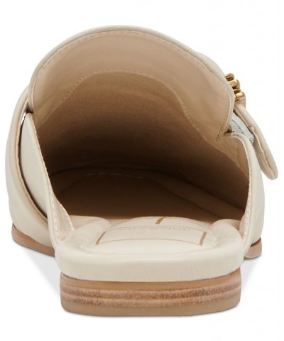 Women's Santel Buckled Slip-On Mule Flats White $45.50 Shoes