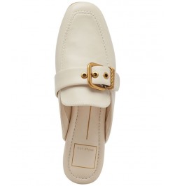 Women's Santel Buckled Slip-On Mule Flats White $45.50 Shoes