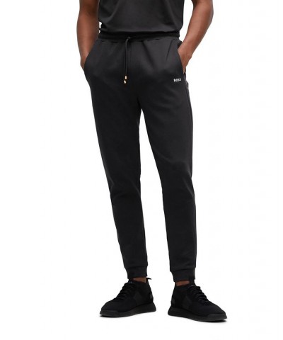 BOSS Men's Cotton-Blend Tracksuit Bottoms Black $77.28 Pants