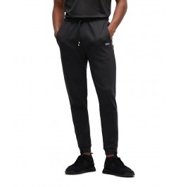 BOSS Men's Cotton-Blend Tracksuit Bottoms Black $77.28 Pants