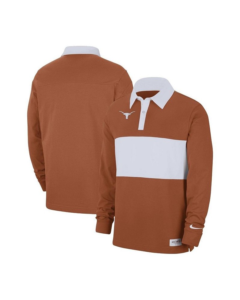 Men's Texas Orange Texas Longhorns Striped Long Sleeve Polo Shirt $37.79 Polo Shirts