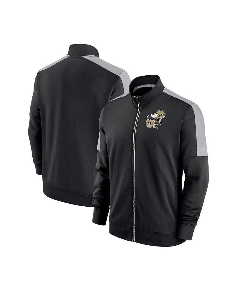 Men's Black New Orleans Saints Historic Track Full-Zip Jacket $48.59 Jackets