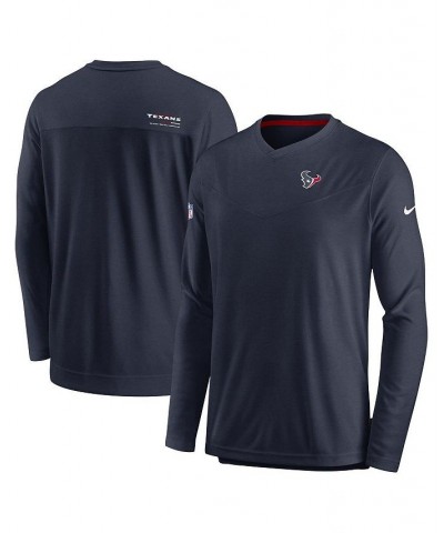 Men's Navy Houston Texans 2022 Sideline Coach Chevron Lock Up Performance Long Sleeve T-shirt $38.49 T-Shirts