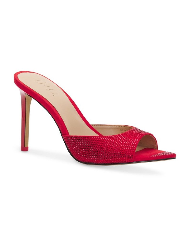 Women's Amra Dress Slide Sandals Red $28.03 Shoes