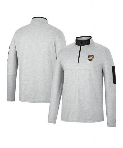 Men's Heathered Gray, Black Army Black Knights Country Club Windshirt Quarter-Zip Jacket $28.20 Sweatshirt