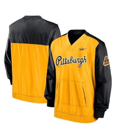 Men's Black, Gold Pittsburgh Pirates Cooperstown Collection V-Neck Pullover $55.00 Sweatshirt