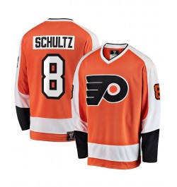 Men's Dave Schultz Orange Philadelphia Flyers Premier Breakaway Retired Player Jersey $47.95 Jersey