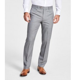 Men's Classic-Fit UltraFlex Stretch Plaid Suit Pants Gray $38.20 Suits