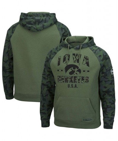 Men's Olive, Camo Iowa Hawkeyes OHT Military-Inspired Appreciation Raglan Pullover Hoodie $32.25 Sweatshirt