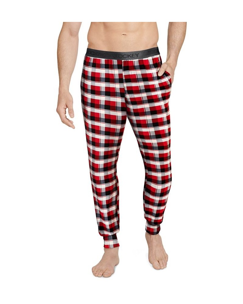 Men's Ultra Soft Easy-Fit Solid Sleep Joggers Red $16.73 Pajama