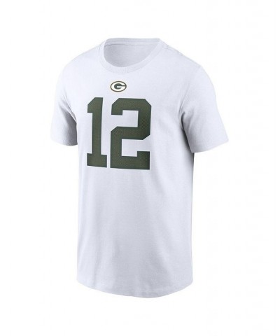 Men's Aaron Rodgers White Green Bay Packers Player Name and Number T-shirt $23.59 T-Shirts