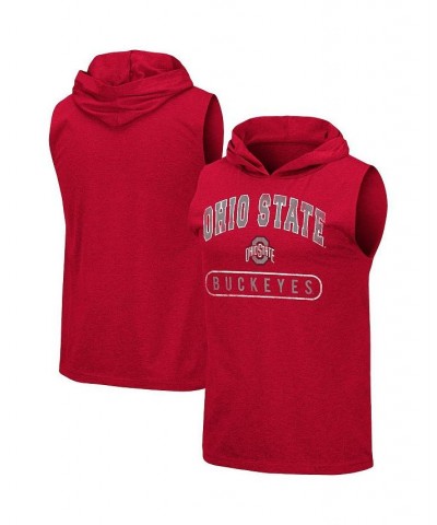 Men's Heathered Scarlet Ohio State Buckeyes Varsity Hoodie Tank Top $18.40 T-Shirts