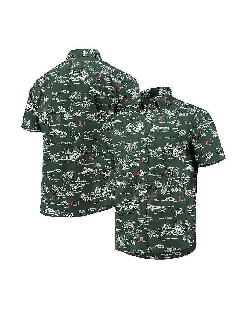 Men's Green Miami Hurricanes Classic Button-Down Shirt $59.80 Shirts