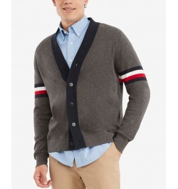 Men's Big & Tall Bill Signature Stripe Color-blocked Cardigan Gray $27.70 Sweaters