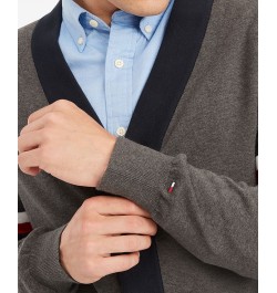 Men's Big & Tall Bill Signature Stripe Color-blocked Cardigan Gray $27.70 Sweaters