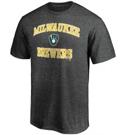 Men's Charcoal Milwaukee Brewers Heart Soul T-shirt $16.00 T-Shirts