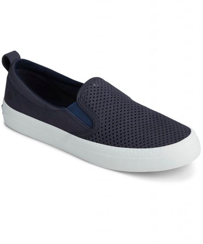 Women's Crest Twin Gore Perforated Slip On Sneaker Blue $42.30 Shoes