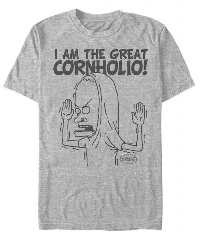 Beavis and Butthead MTV Men's The Great Cornholio Logo Short Sleeve T-Shirt Gray $18.19 T-Shirts