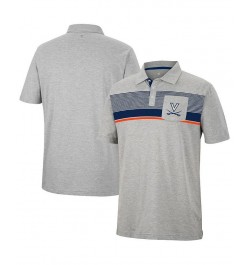 Men's Heathered Gray Virginia Cavaliers Golfer Pocket Polo Shirt $19.78 Polo Shirts