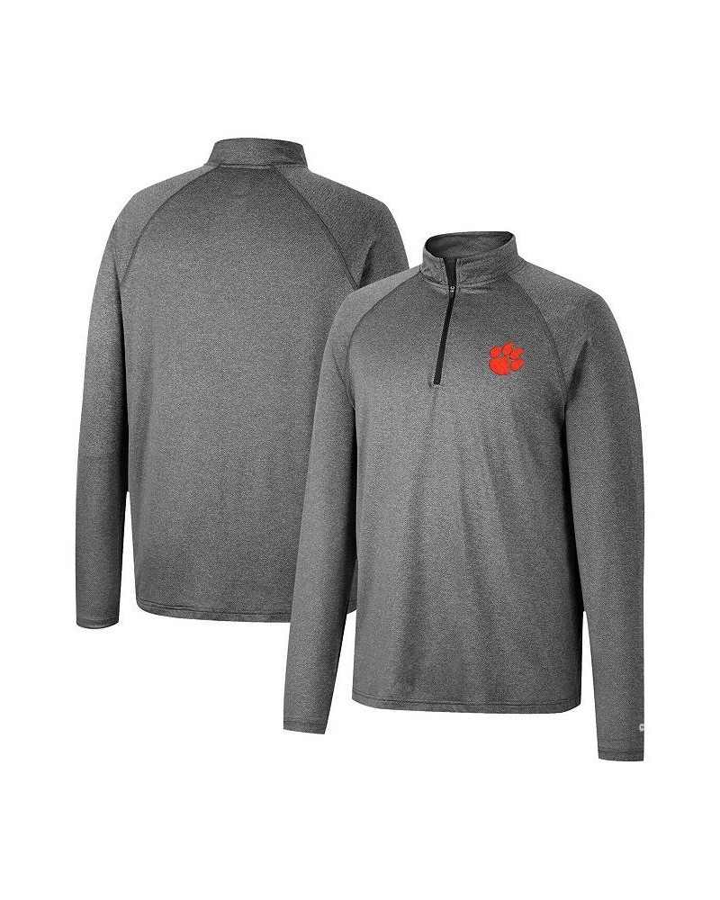 Men's Heathered Gray Clemson Tigers Earth First Raglan Quarter-Zip Windshirt $29.40 Sweatshirt