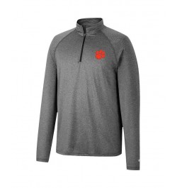 Men's Heathered Gray Clemson Tigers Earth First Raglan Quarter-Zip Windshirt $29.40 Sweatshirt