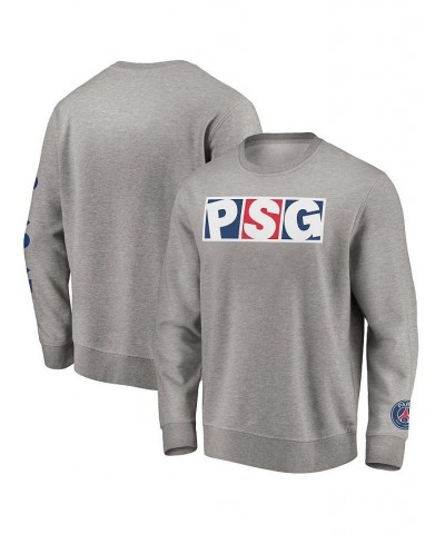 Men's Branded Heathered Gray Paris Saint-Germain Fleece Pullover Sweatshirt $25.52 Sweatshirt