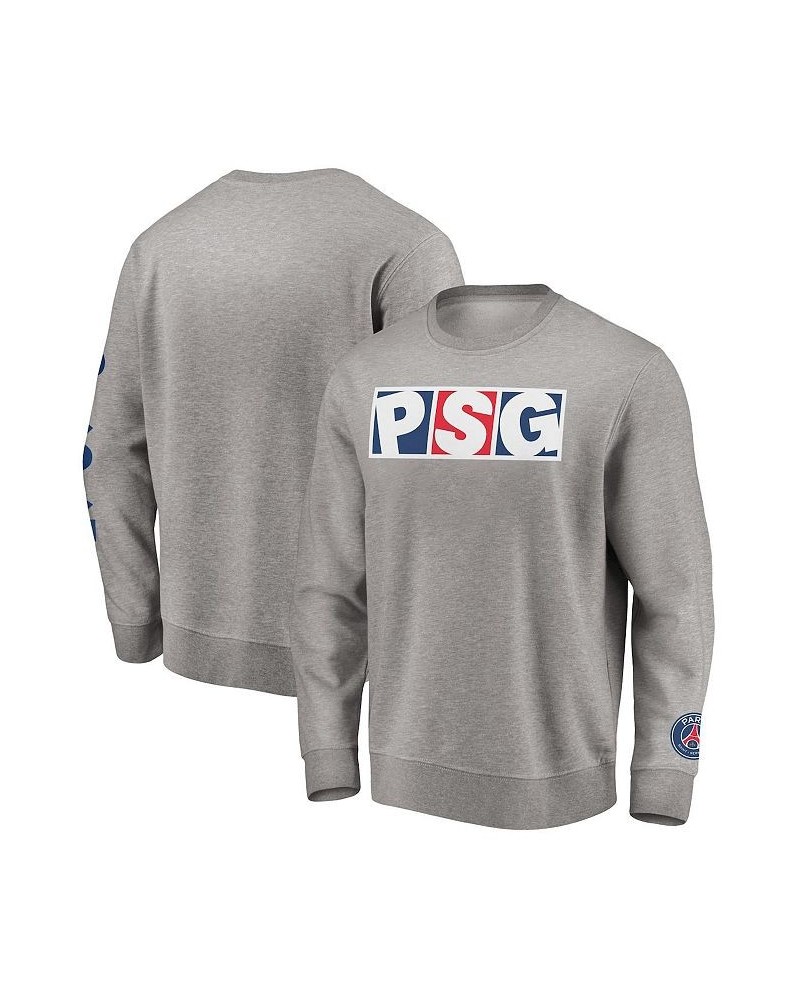 Men's Branded Heathered Gray Paris Saint-Germain Fleece Pullover Sweatshirt $25.52 Sweatshirt