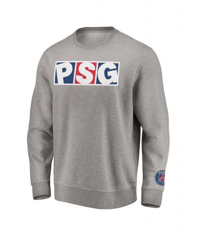 Men's Branded Heathered Gray Paris Saint-Germain Fleece Pullover Sweatshirt $25.52 Sweatshirt