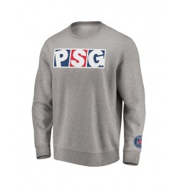 Men's Branded Heathered Gray Paris Saint-Germain Fleece Pullover Sweatshirt $25.52 Sweatshirt