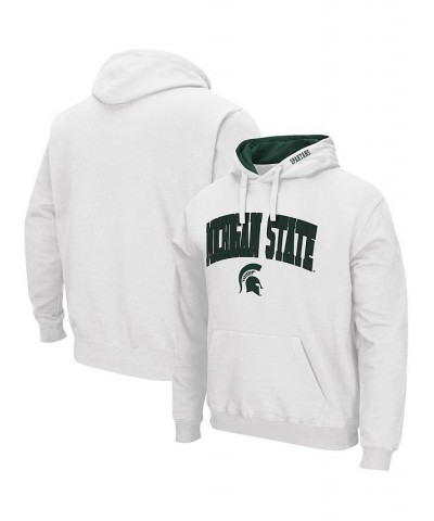 Men's White Michigan State Spartans Arch and Logo 3.0 Pullover Hoodie $34.79 Sweatshirt