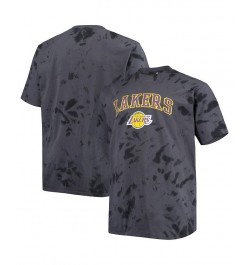 Men's Black Los Angeles Lakers Big and Tall Marble Dye Tonal Performance T-shirt $22.41 T-Shirts