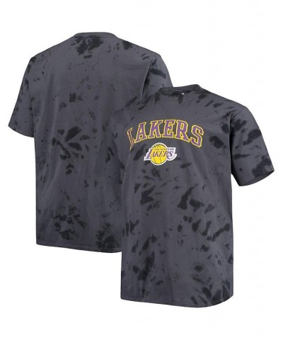 Men's Black Los Angeles Lakers Big and Tall Marble Dye Tonal Performance T-shirt $22.41 T-Shirts