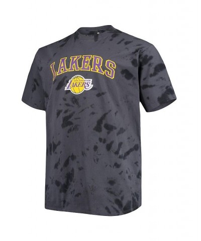 Men's Black Los Angeles Lakers Big and Tall Marble Dye Tonal Performance T-shirt $22.41 T-Shirts