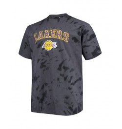 Men's Black Los Angeles Lakers Big and Tall Marble Dye Tonal Performance T-shirt $22.41 T-Shirts