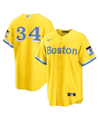 Men's David Ortiz Gold Boston Red Sox Retired Player City Connect Replica Jersey $82.56 Jersey