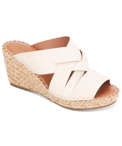 Women's Charli Woven Platform Wedge Sandals Tan/Beige $71.06 Shoes