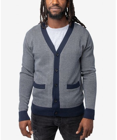 Men's Herringbone Cardigan Sweater White, Navy $26.40 Sweaters